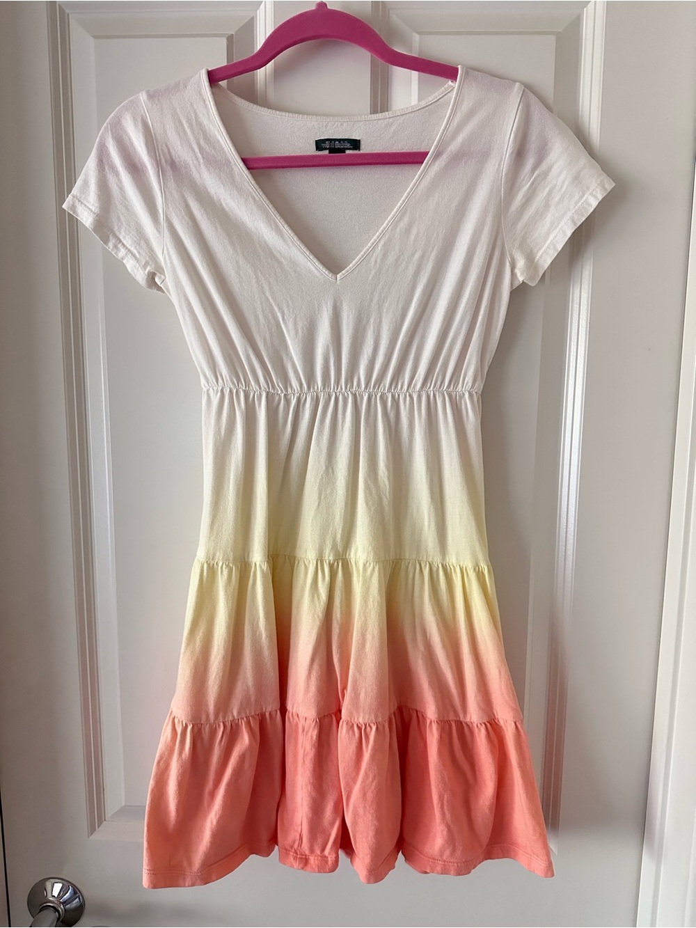 wild fable White Sunset Ombré Dress with Orange Yellow Accent